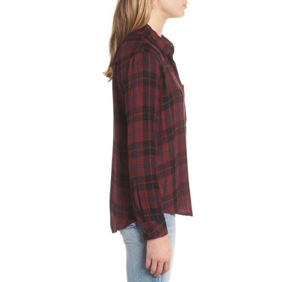 COPY - Rails Hunter Red Button Down Glittery Plaid Shirt - Picture 3 of 12